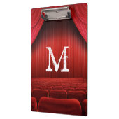 Rood gordijntheater Monogram Initiaal Klembord (Links)