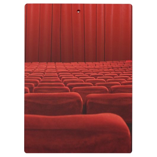 Rood gordijntheater Monogram Initiaal Klembord (Achterkant)