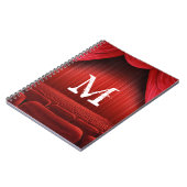 Rood gordijntheater Monogram Initiaal Notitieboekj Notitieboek (Linkerzijde)