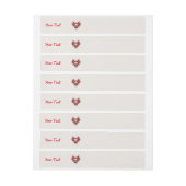 Rood gothisch hart met rondcirkeling in Botten sch Adreslabel Wikkel (Vel)