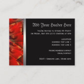 Rood-gothische fractale mini-feestjes informatiekaartje (Achterkant)