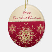 Rood, Goud 1e Kerst Keepsake Ornament (Links)