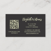 Rood Goud 3 D Bloemen Zwart Visitekaartje (Achterkant)