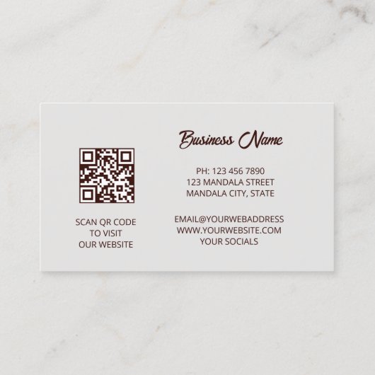 Rood Goud 3D Mandala Visitekaartje (Achterkant)