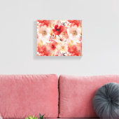 Rood Goud Abstract Schilderij Bloemenpatroon Canvas Afdruk (Insitu (Woonkamer))