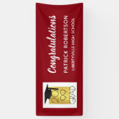 Rood & Goud AFSTUDEERDER | Bewerkbare kleur | Afge Spandoek (Verticaal)