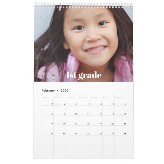 Rood Goud Afstuderen K-12 Fotocollage 15 maand Kalender (Feb 2026)