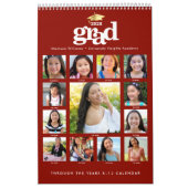 Rood Goud Afstuderen K-12 Fotocollage 15 maand Kalender (Hoes)