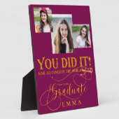 Rood Goud Afstuderen Multi Foto Keepsake Gift Fotoplaat (Zijkant)