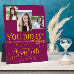 Rood Goud Afstuderen Multi Foto Keepsake Gift Fotoplaat