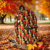 Rood Goud Apple Oogstpatroon Handschrift Bedrukte Rugzak