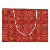 Rood & Goud Arabesque Gift Bag Groot Cadeauzakje (Achterkant)