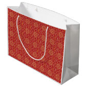 Rood & Goud Arabesque Gift Bag Groot Cadeauzakje (Achterkant Gekanteld)