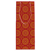 Rood & Goud Arabesque Gift Bag Wijn Cadeautas (Achterkant)