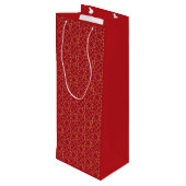 Rood & Goud Arabesque Gift Bag Wijn Cadeautas (Achterkant Gekanteld)