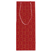 Rood & Goud Arabesque Gift Bag Wijn Cadeautas (Achterkant)