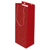 Rood & Goud Arabesque Gift Bag Wijn Cadeautas (Voorkant Gekanteld)