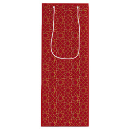 Rood & Goud Arabesque Gift Bag Wijn Cadeautas