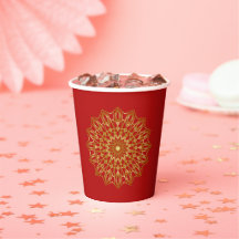 Rood & Goud Arabisch geïnspireerde Paper Cup