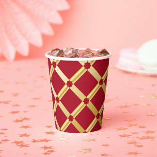 Rood & Goud Arabisch geïnspireerde Paper Cup Papieren Bekers