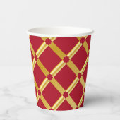Rood & Goud Arabisch geïnspireerde Paper Cup Papieren Bekers (Achterkant)