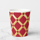 Rood & Goud Arabisch geïnspireerde Paper Cup Papieren Bekers (Voorkant)