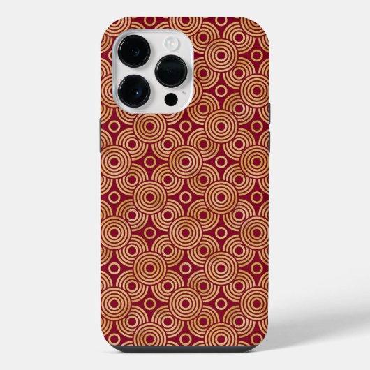 ROOD & GOUD ART DECO PATRONEN iPhone HOESJE (Achterkant)
