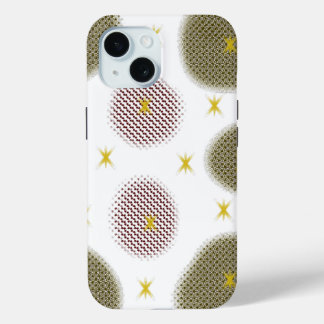 Rood & Goud Artistiek Patroon iPhone 15 Case