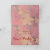 Rood & Goud Bladeren (1) Thanksgiving Kaart (Binnen)