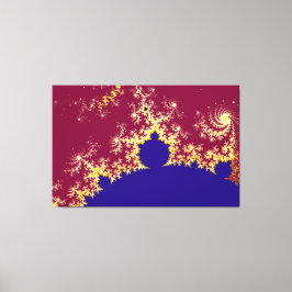 Rood Goud Blauw Mandelbrot Fractal Canvas Afdruk