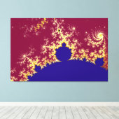 Rood Goud Blauw Mandelbrot Fractal Canvas Afdruk (Insitu (Houten vloer))