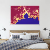 Rood Goud Blauw Mandelbrot Fractal Canvas Afdruk (Insitu (Slaapkamer))