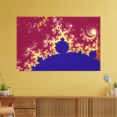 Rood Goud Blauw Mandelbrot Fractal Canvas Afdruk (Insitu (Woonkamer))