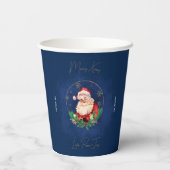 Rood Goud Blauw Santa Elegant Vrolijk Kerstfeest Papieren Bekers (Achterkant)