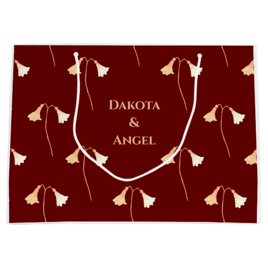 Rood Goud Bloem Paar's Romantisch Groot Cadeauzakje (Voorkant)