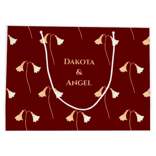 Rood Goud Bloem Paar's Romantisch Groot Cadeauzakje (Achterkant)