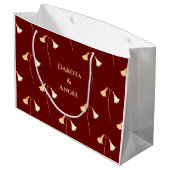 Rood Goud Bloem Paar's Romantisch Groot Cadeauzakje (Achterkant Gekanteld)