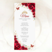 Rood Goud Bloemen Quinceanera Menu