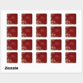 Rood Goud Bloemen Sticker (Vel)