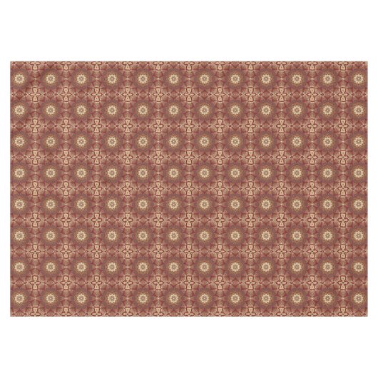 Rood Goud Bloemen Vakantie Tafelkleed (Voorkant (Horizontaal))