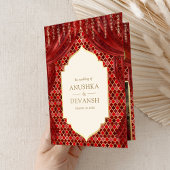 Rood Goud Bloemengordijn Indische Hindoe Bruiloft