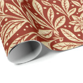 Rood & Goud Bloempatroon Cadeaupapier (Rol Hoek)