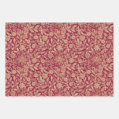Rood & Goud Bloempatroon Inpakpapier Vel (Voorkant 3)