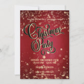 Rood / goud bokeh luxe zakelijke kerstfeest kaart (Voorkant)