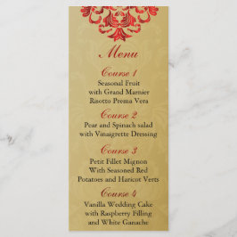 rood goud Bruiloft menu