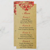 rood goud Bruiloft menu (Voorkant / Achterkant)