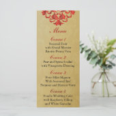 rood goud Bruiloft menu (Staand voorkant)