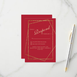 Rood & Goud Bruiloft RSVP