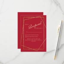 Rood & Goud Bruiloft RSVP