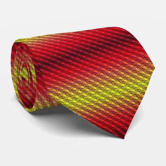 Rood Goud Bruin Strepen Getextureerd Kijk Patroon Stropdas (Opgerold)